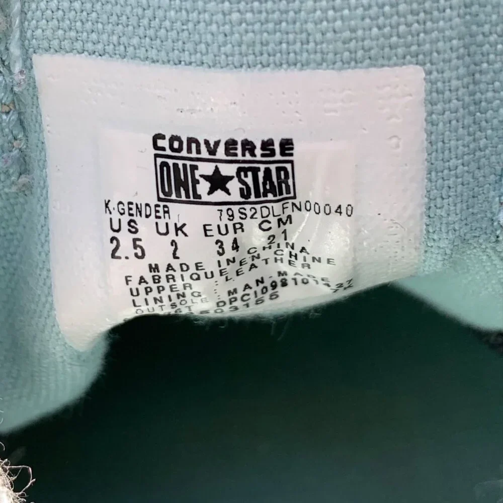CONVERSE One Star Low Top Sneakers Girls 2.5 34 Y2K Black Suede Running Shoes